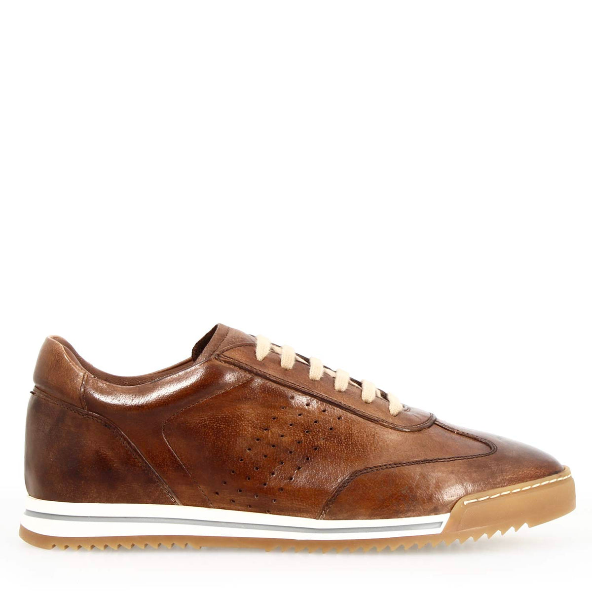 Sneaker Barberino da uomo in pelle marrone