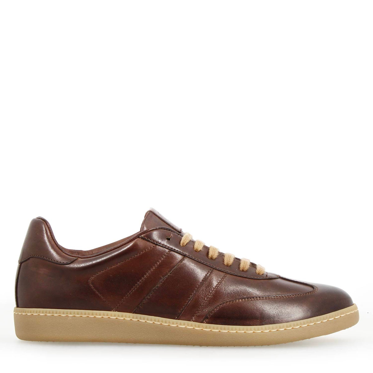 Sneaker Bizantino da uomo in pelle marrone scuro