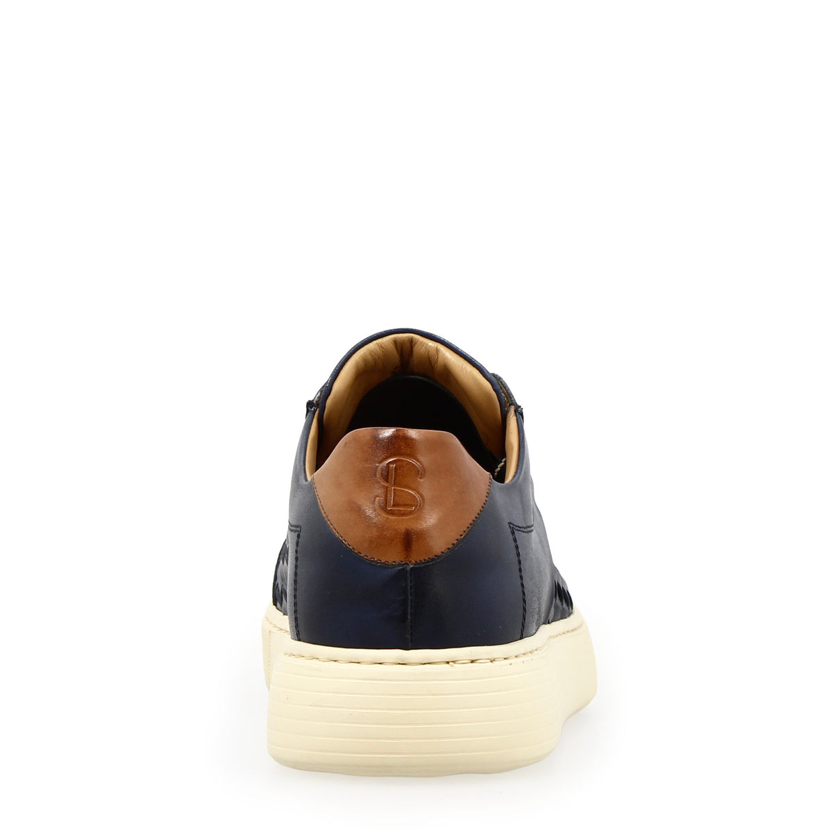 Sneaker Caronte da uomo in pelle intrecciata colore blu - LeonardoShoes