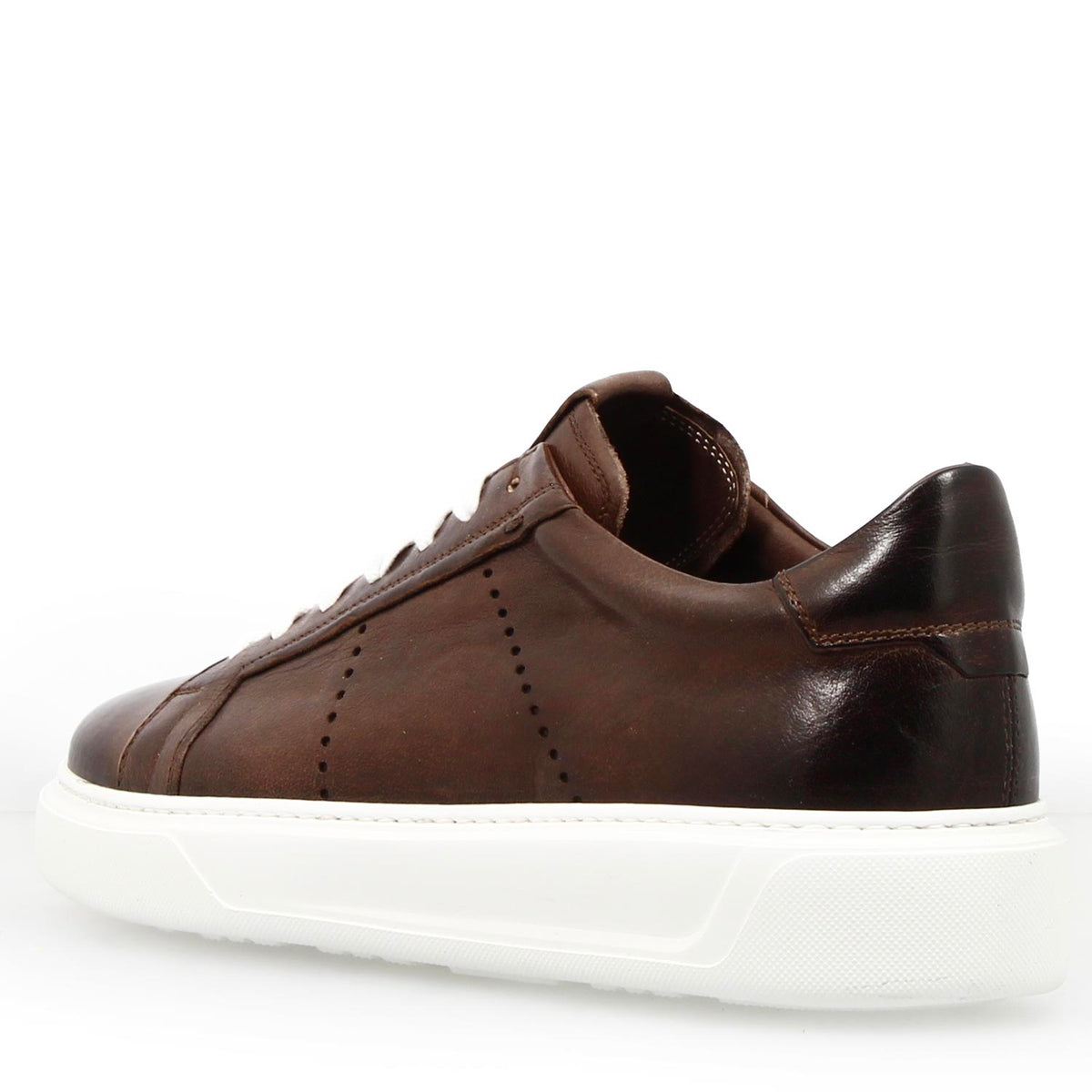Sneaker Florentino da uomo in pelle marrone scuro