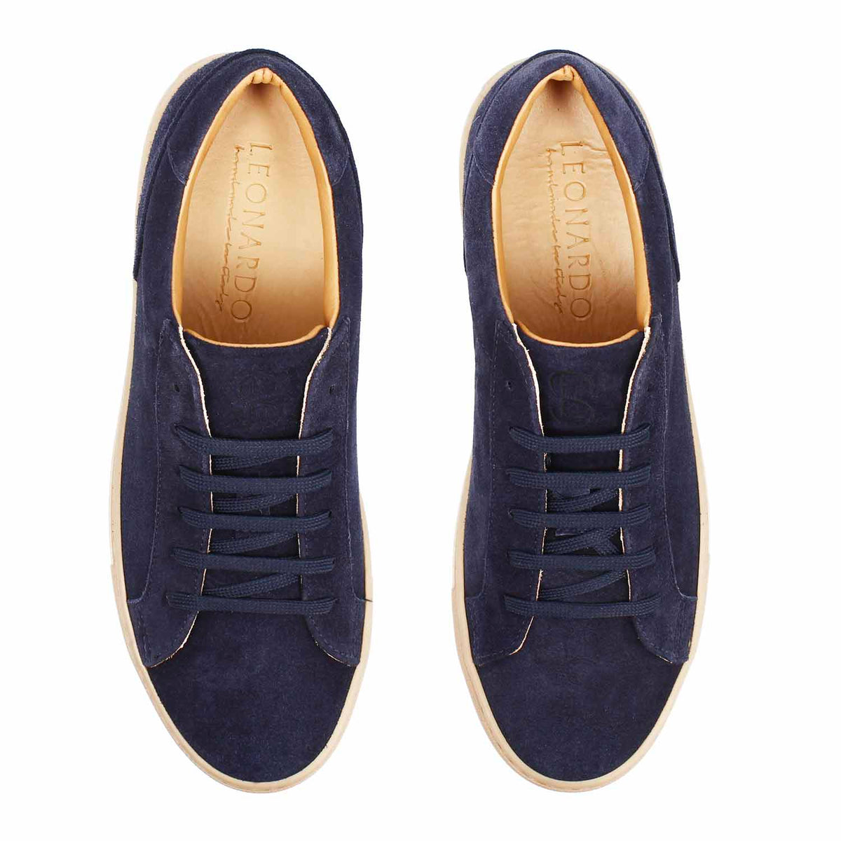 Sneaker Pitagora da uomo in pelle scamosciata blu - LeonardoShoes