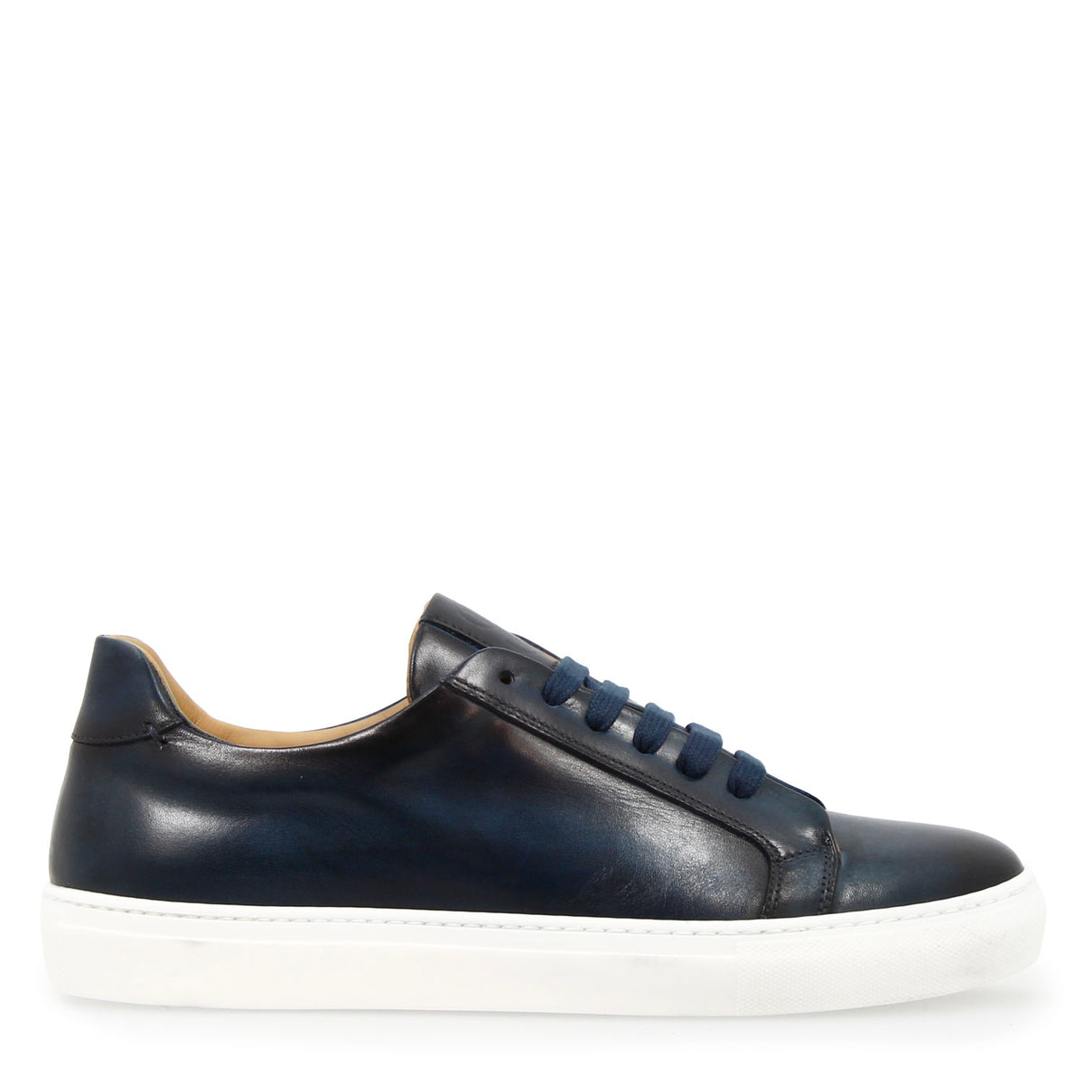 Sneaker artigianale Oreste da uomo in pelle blu - LeonardoShoes