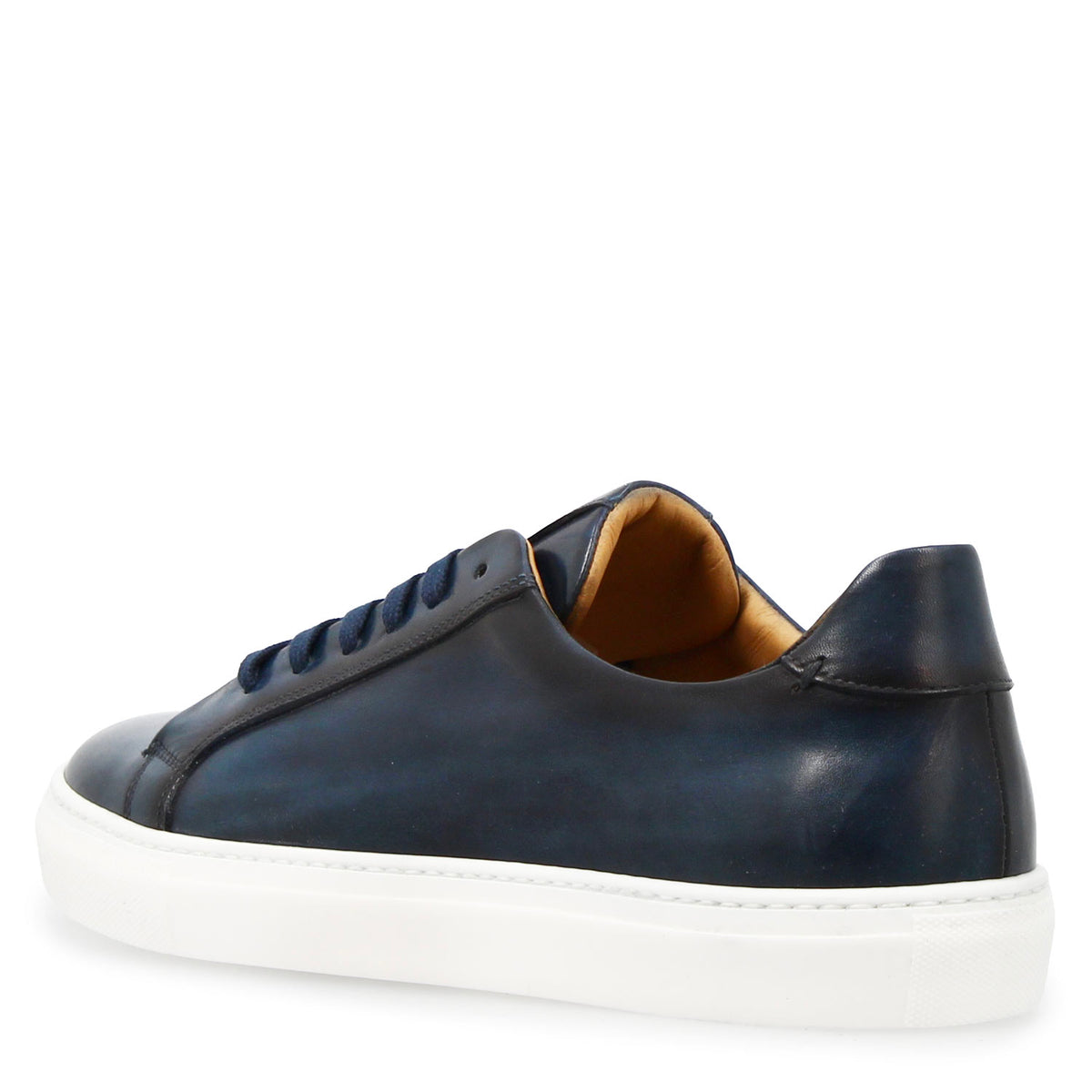 Sneaker artigianale Oreste da uomo in pelle blu - LeonardoShoes