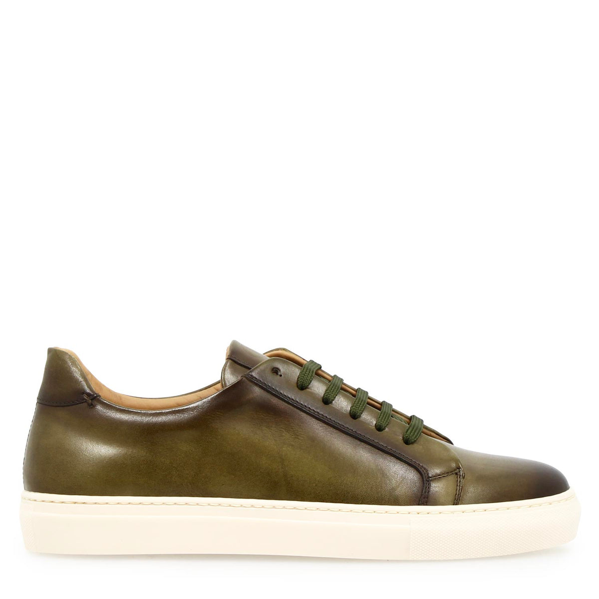 Sneaker artigianale Oreste da uomo in pelle verde - LeonardoShoes