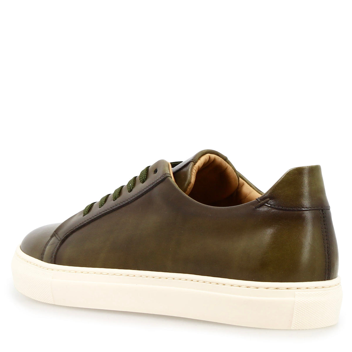 Sneaker artigianale Oreste da uomo in pelle verde - LeonardoShoes