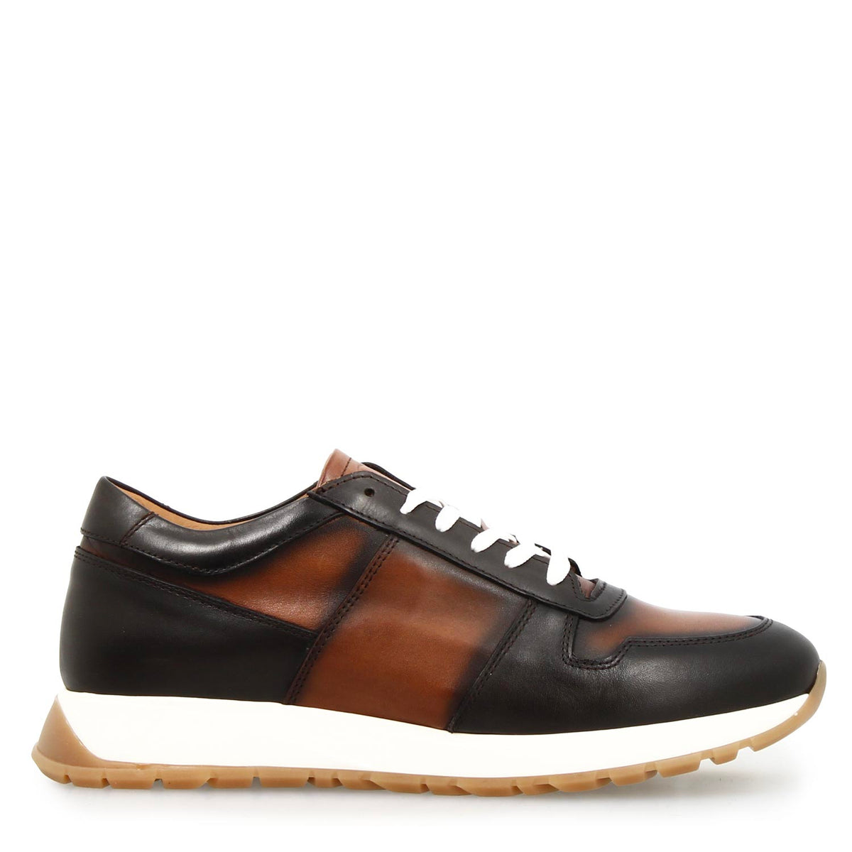 Sneaker artigianale Piave da uomo in pelle marrone - LeonardoShoes