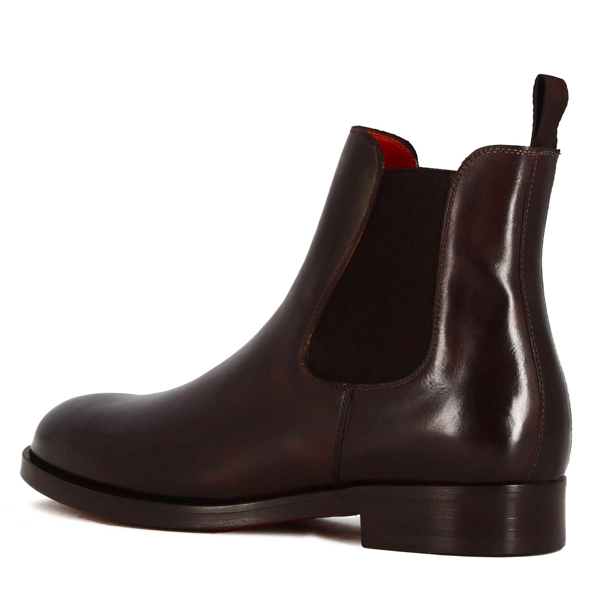 Stivaletti da uomo chelsea eleganti in pelle colore marrone fatti a mano - LeonardoShoes