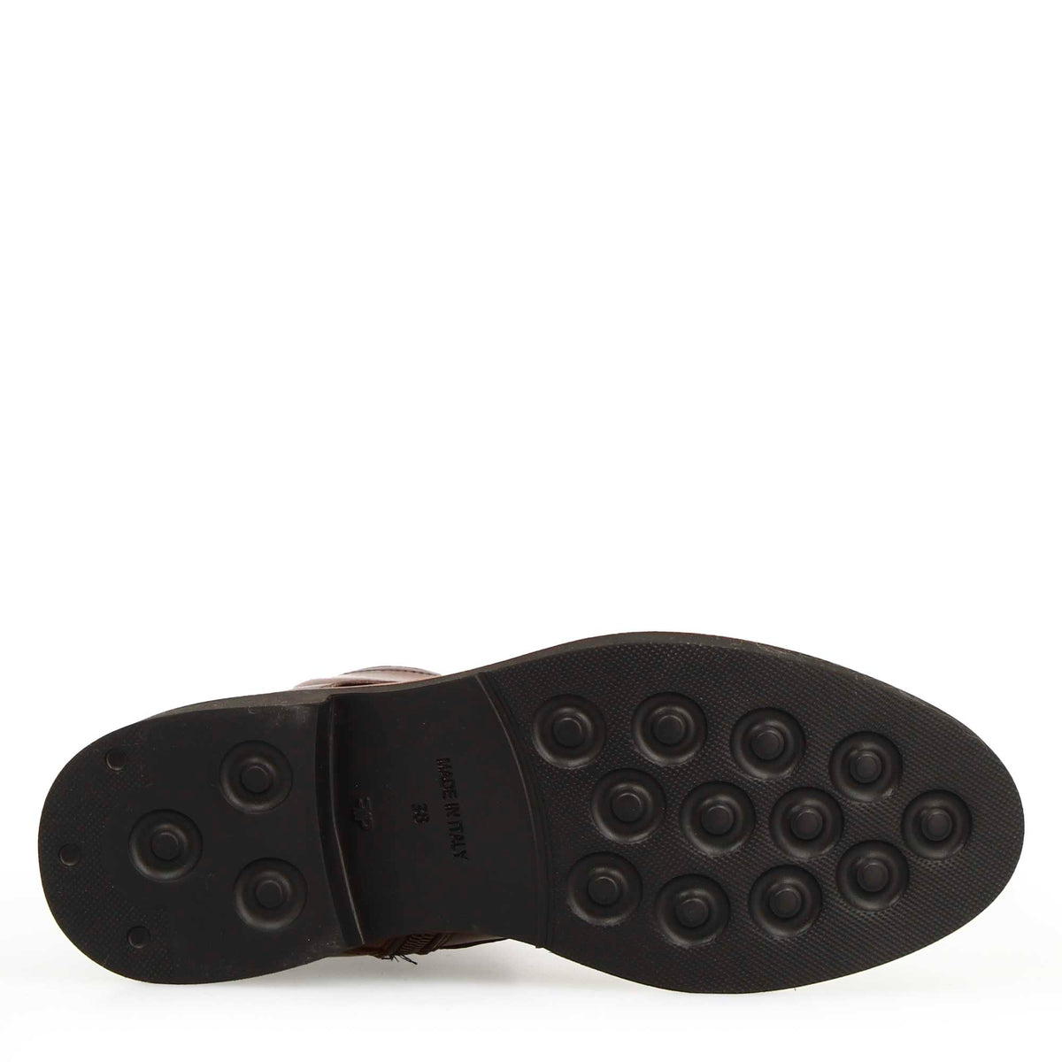Stivaletto anfibio da donna in pelle marrone fatto a mano - LeonardoShoes