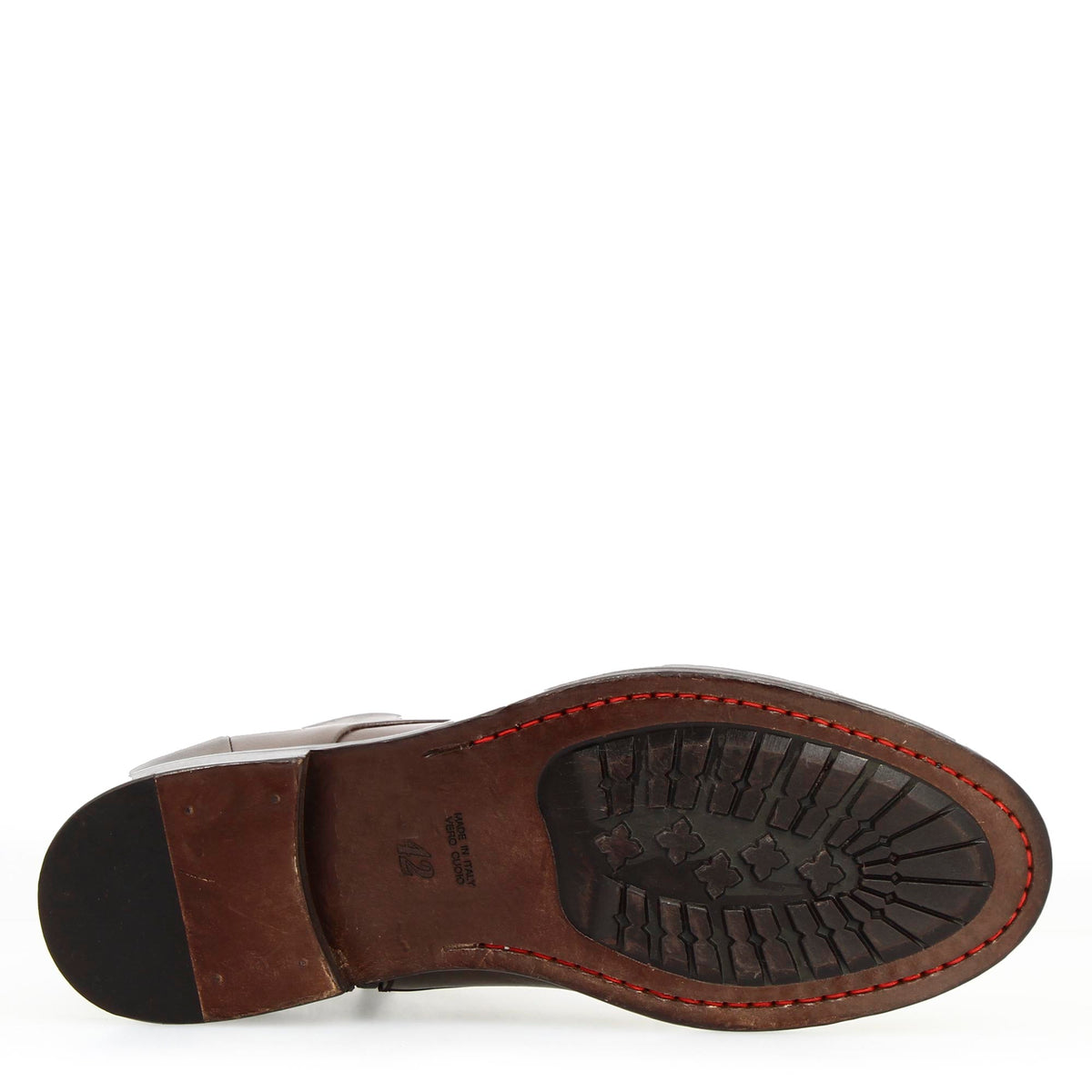 Stivaletto anfibio medio diver da uomo in pelle lavata colore testa di moro - LeonardoShoes