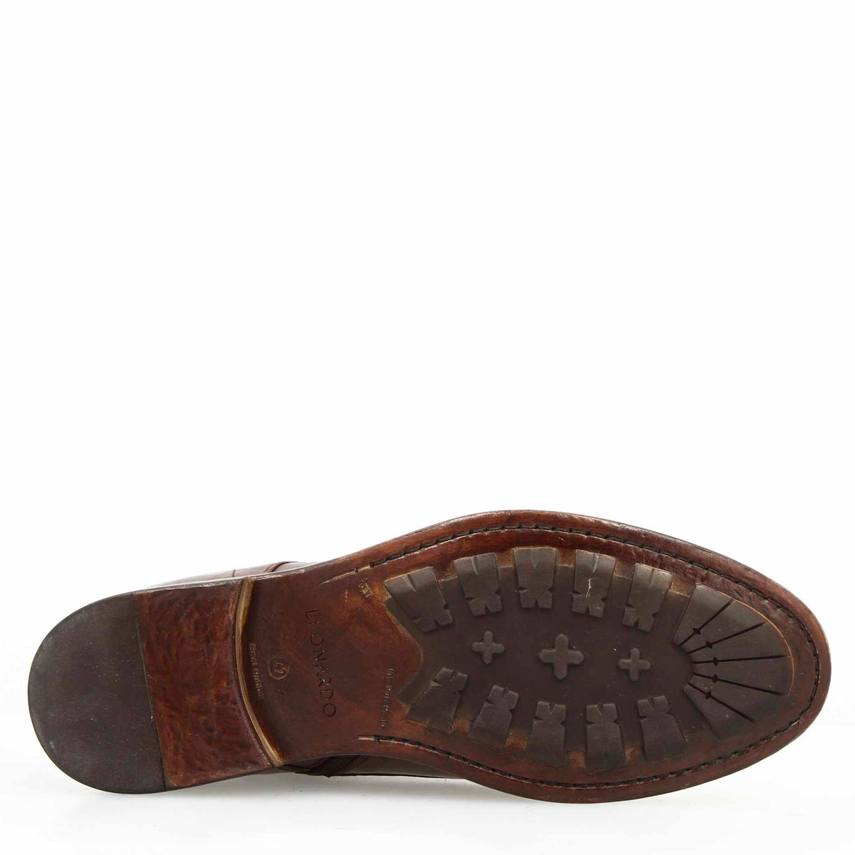 Stivaletto cap toe da uomo in pelle pregiata marrone scuro - LeonardoShoes