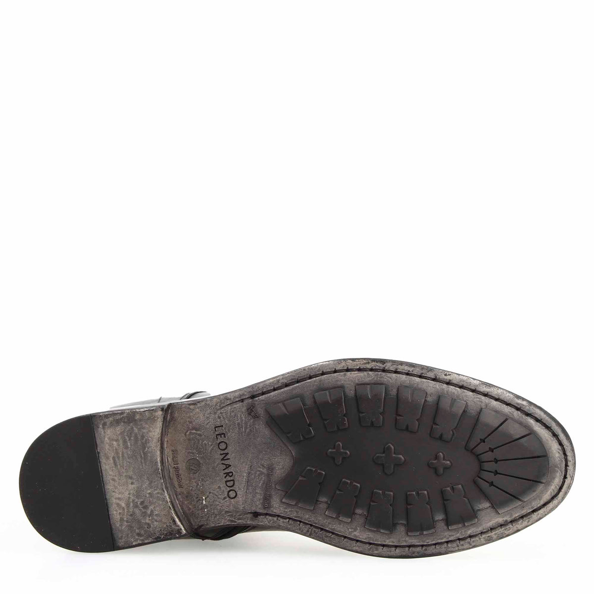 Stivaletto cap toe da uomo in pelle pregiata nera - LeonardoShoes