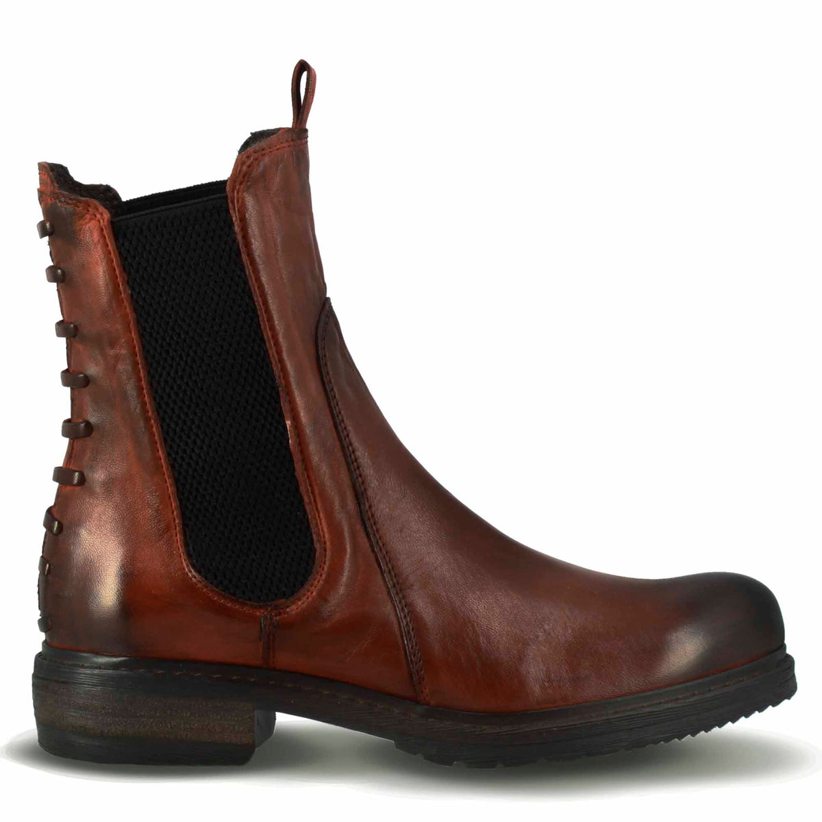 Stivaletto da donna in vera pelle colore marrone effetto vintage - LeonardoShoes