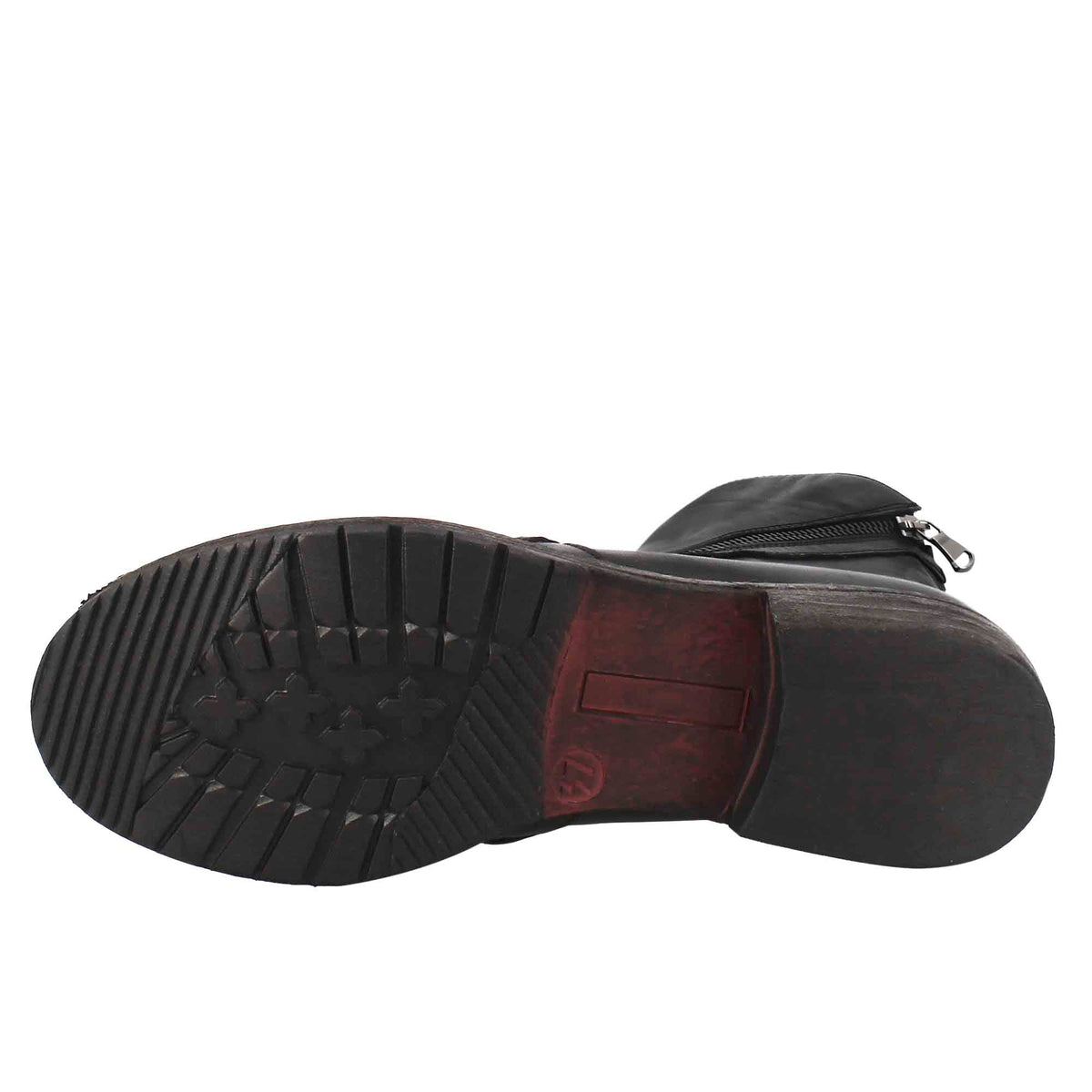 Stivaletto da donna in pelle lavata colore nero con doppia zip - LeonardoShoes