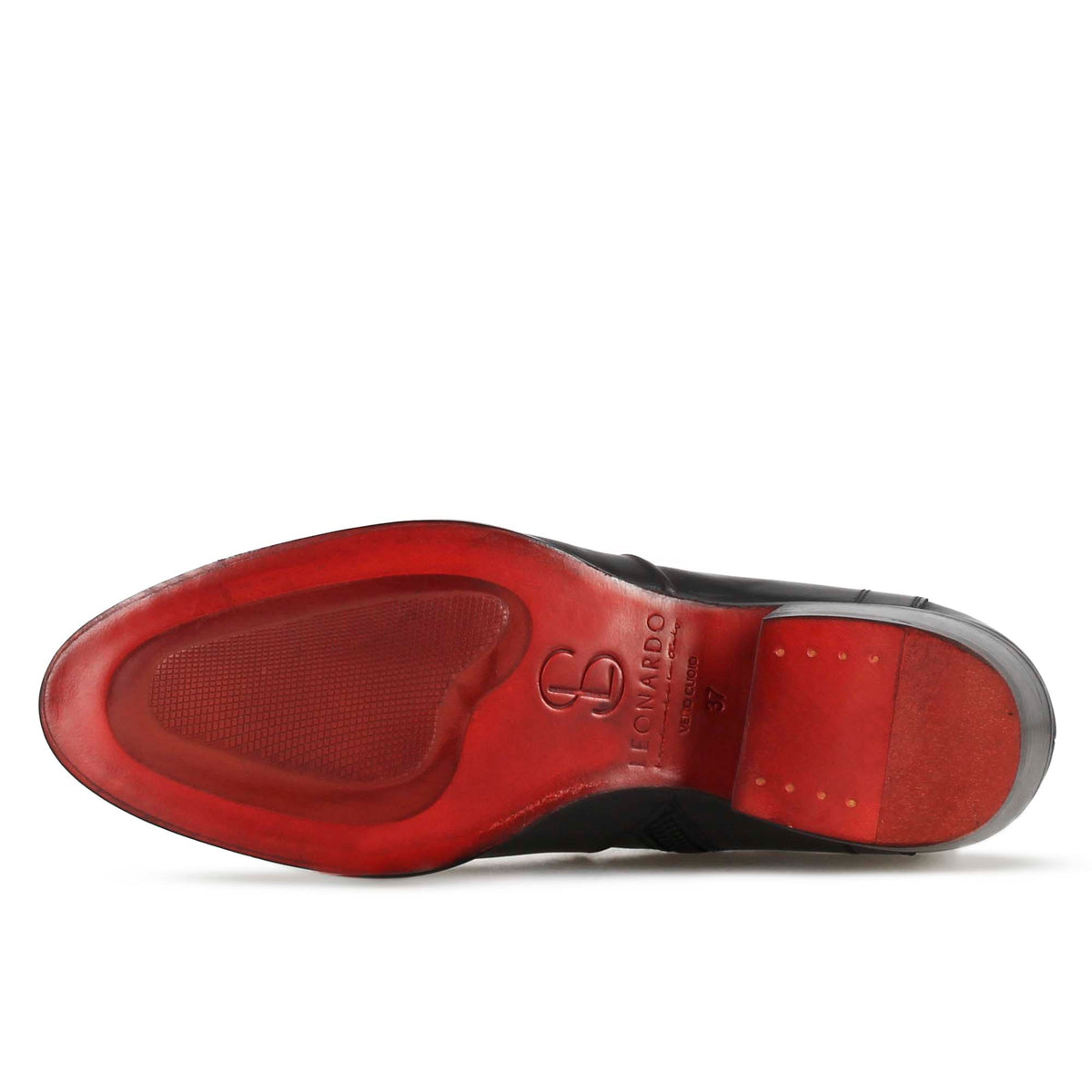 Stivaletto stile texano asimmetrico da donna in pelle colore nero - LeonardoShoes