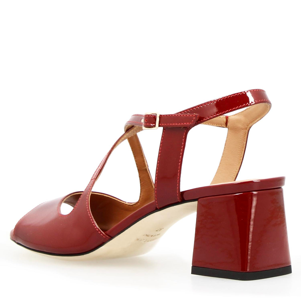 Sandalo da donna Fiamma in pelle bordeaux - LeonardoShoes