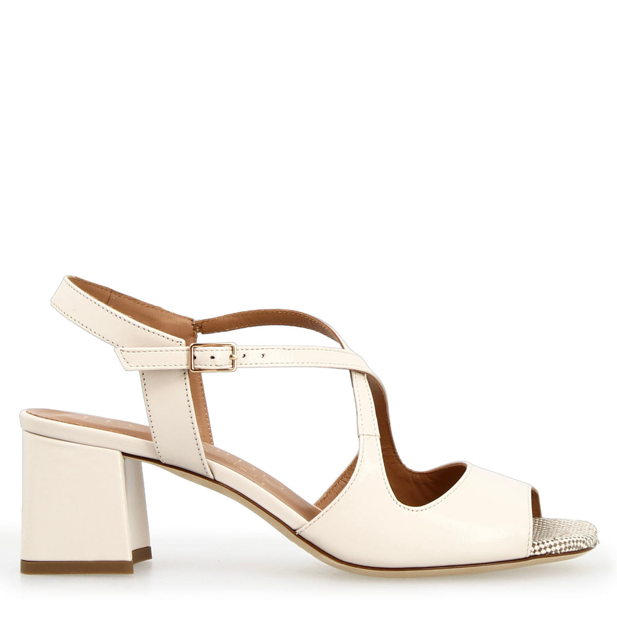 Sandalo da donna Fiamma in pelle bianco - LeonardoShoes