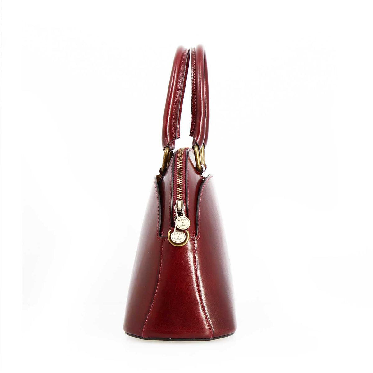 Borsa a mano Zaira da donna in pelle bordeaux semi lucida - LeonardoShoes
