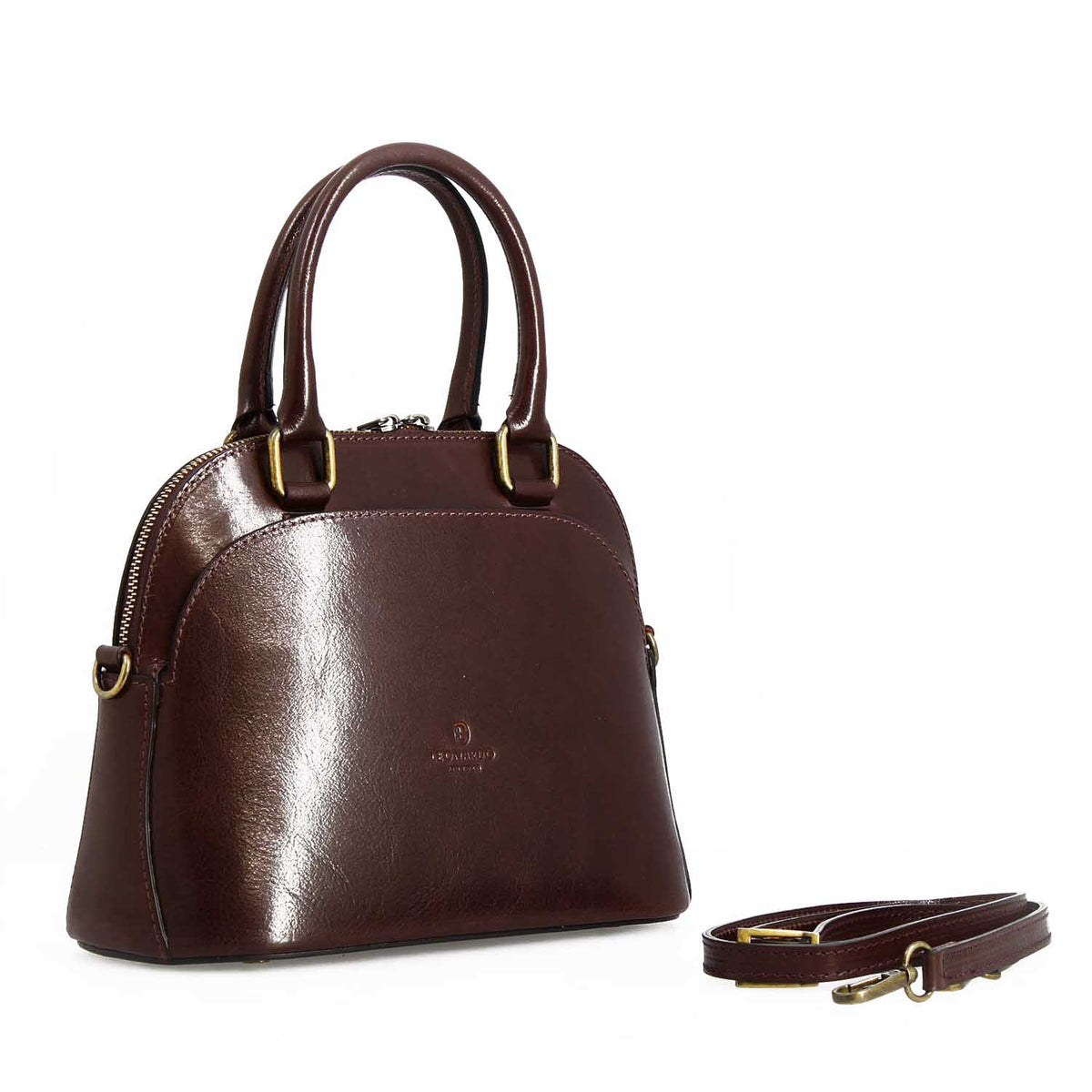 Borsa a mano Zaira da donna in pelle marrone scuro - LeonardoShoes