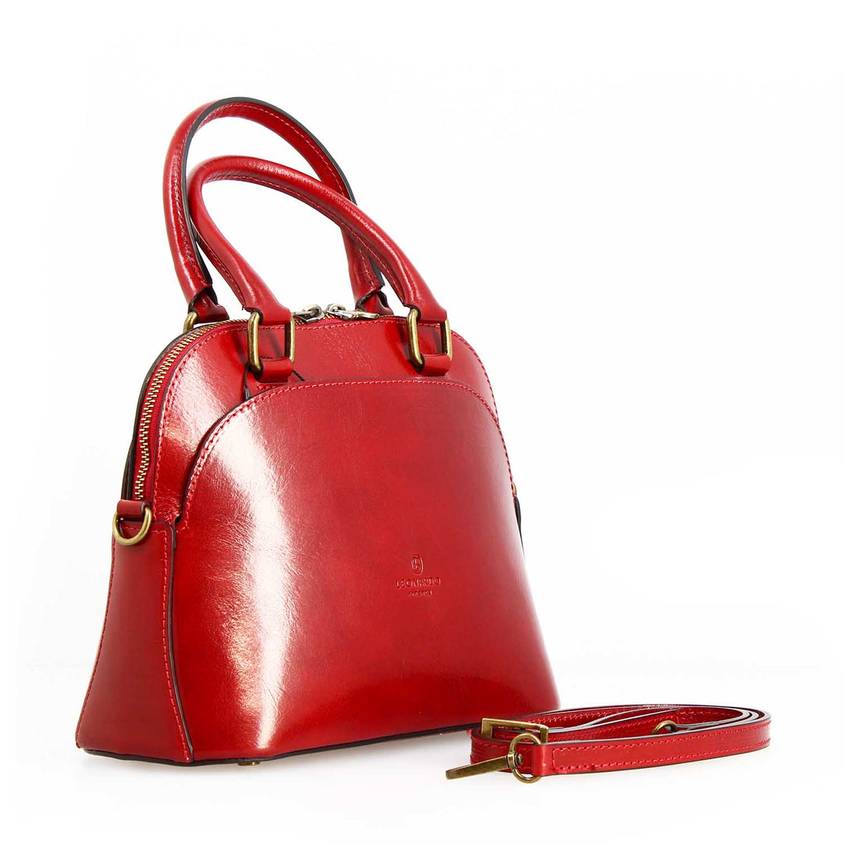 Zaira Rouge sac à main et bandoulière en cuir Italien pour femme