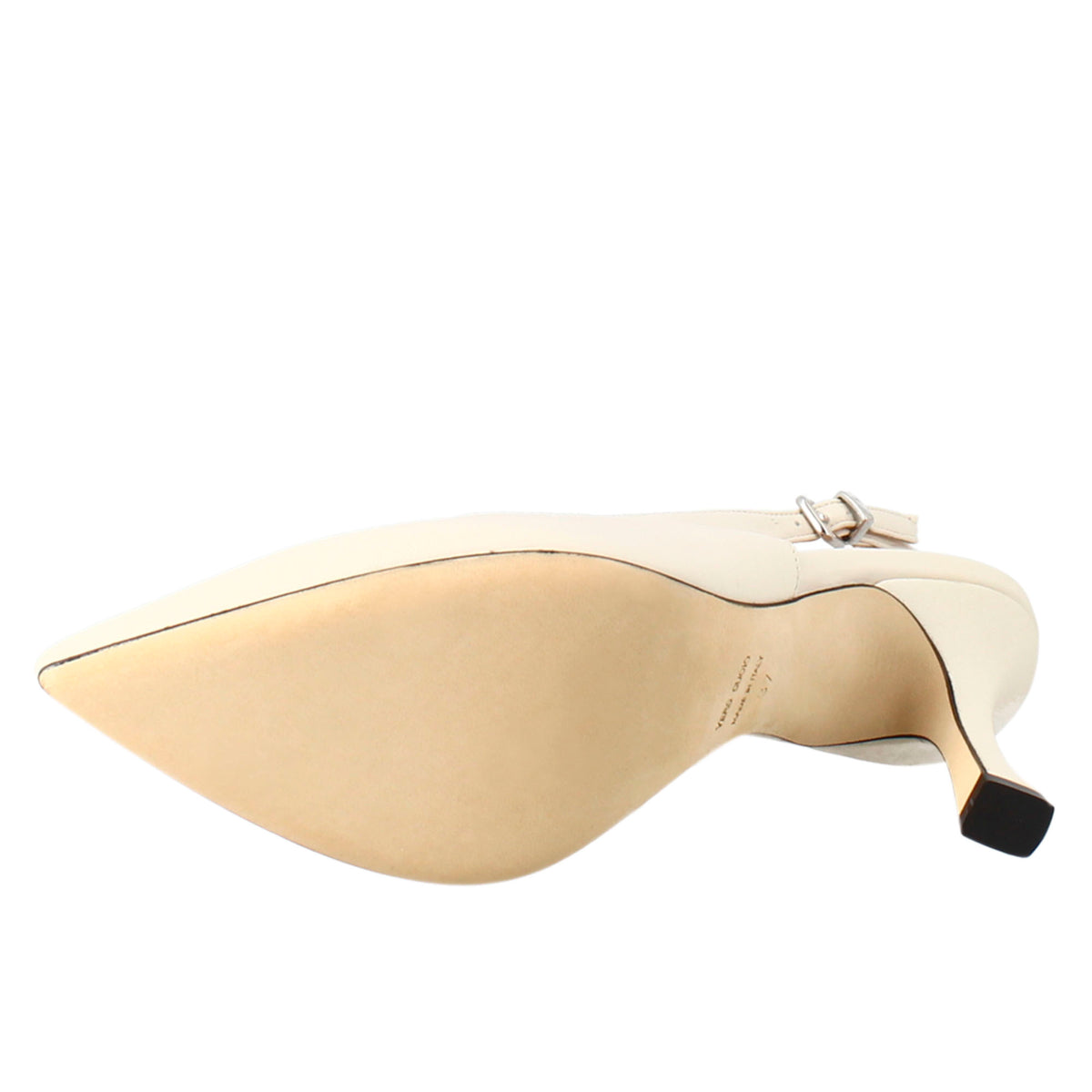 Décolleté con tacco alto da donna in pelle colore crema - LeonardoShoes
