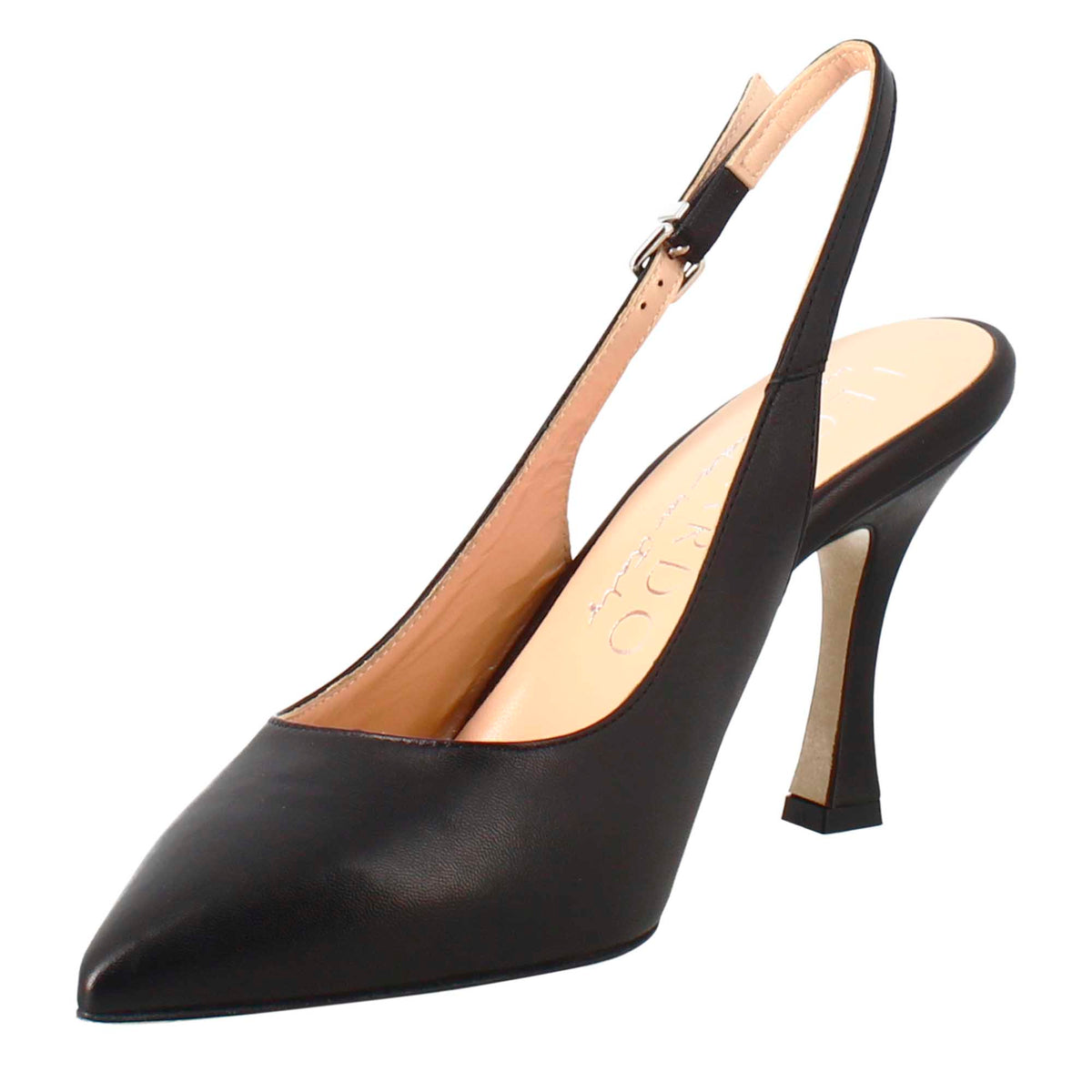 Décolleté con tacco alto da donna in pelle colore nero - LeonardoShoes