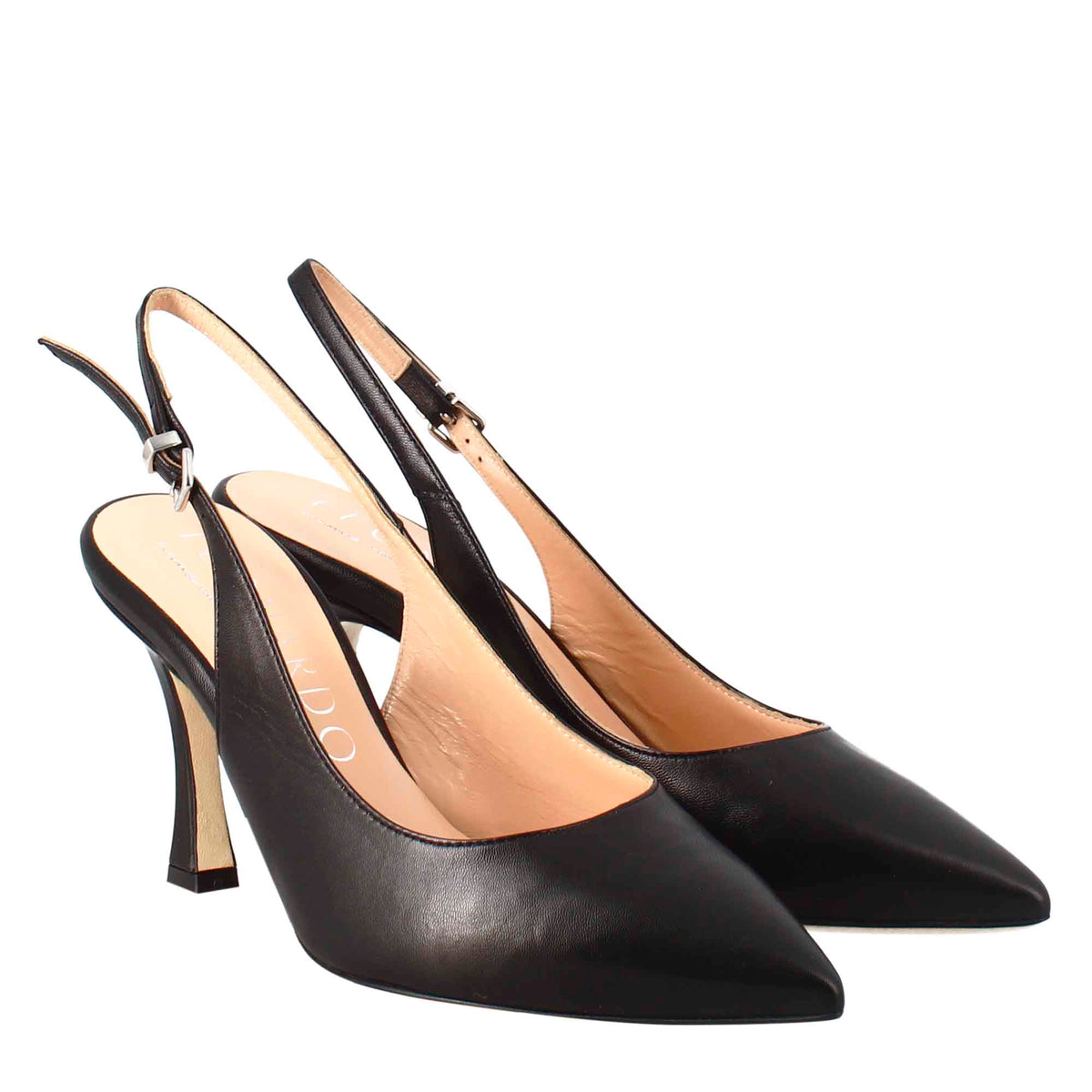 Décolleté con tacco alto da donna in pelle colore nero - LeonardoShoes