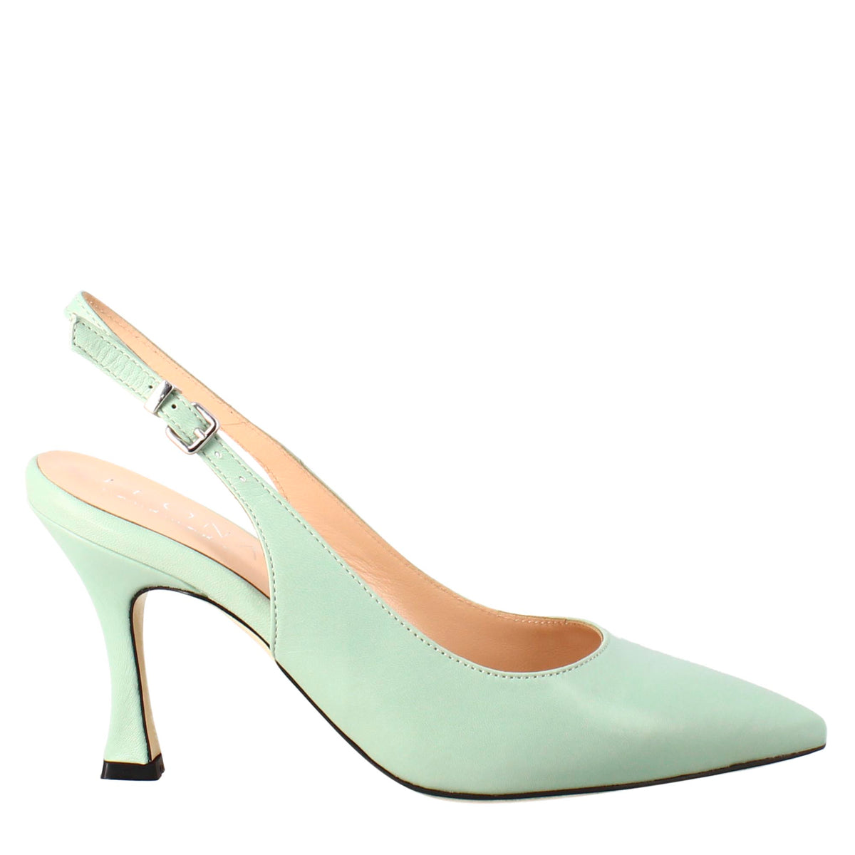 Décolleté con tacco alto da donna in pelle colore verde - LeonardoShoes