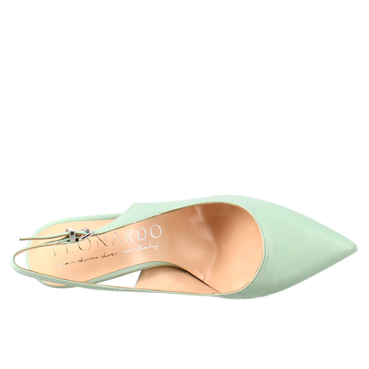 Décolleté con tacco alto da donna in pelle colore verde - LeonardoShoes