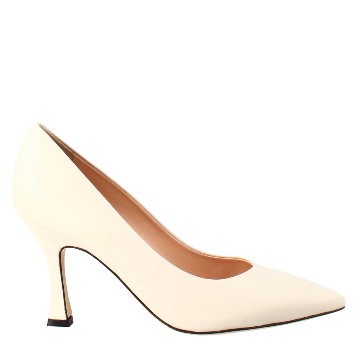 Décolleté da donna in pelle colore beige a punta - LeonardoShoes