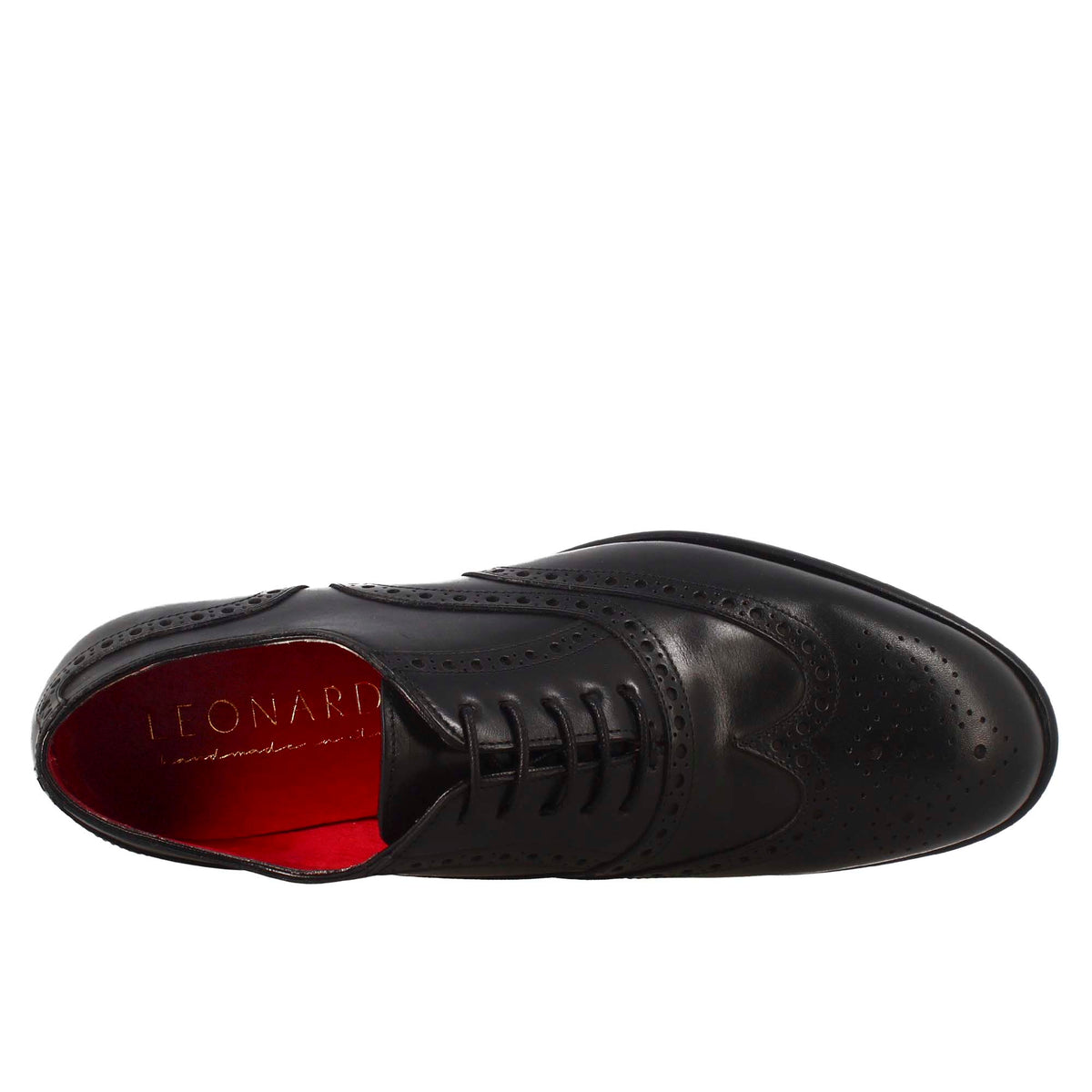 Oxford brogue nero elegante da uomo in pelle - LeonardoShoes