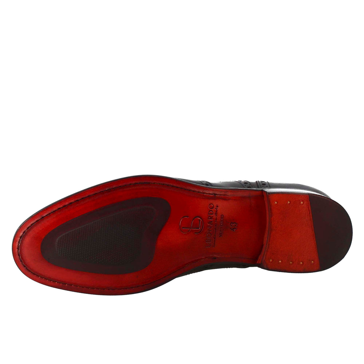 Oxford brogue nero elegante da uomo in pelle - LeonardoShoes