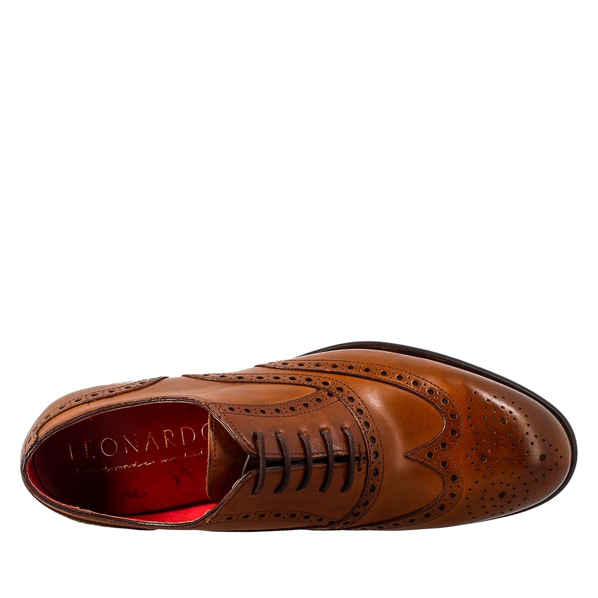 Oxford brogue marrone elegante da uomo in pelle - LeonardoShoes