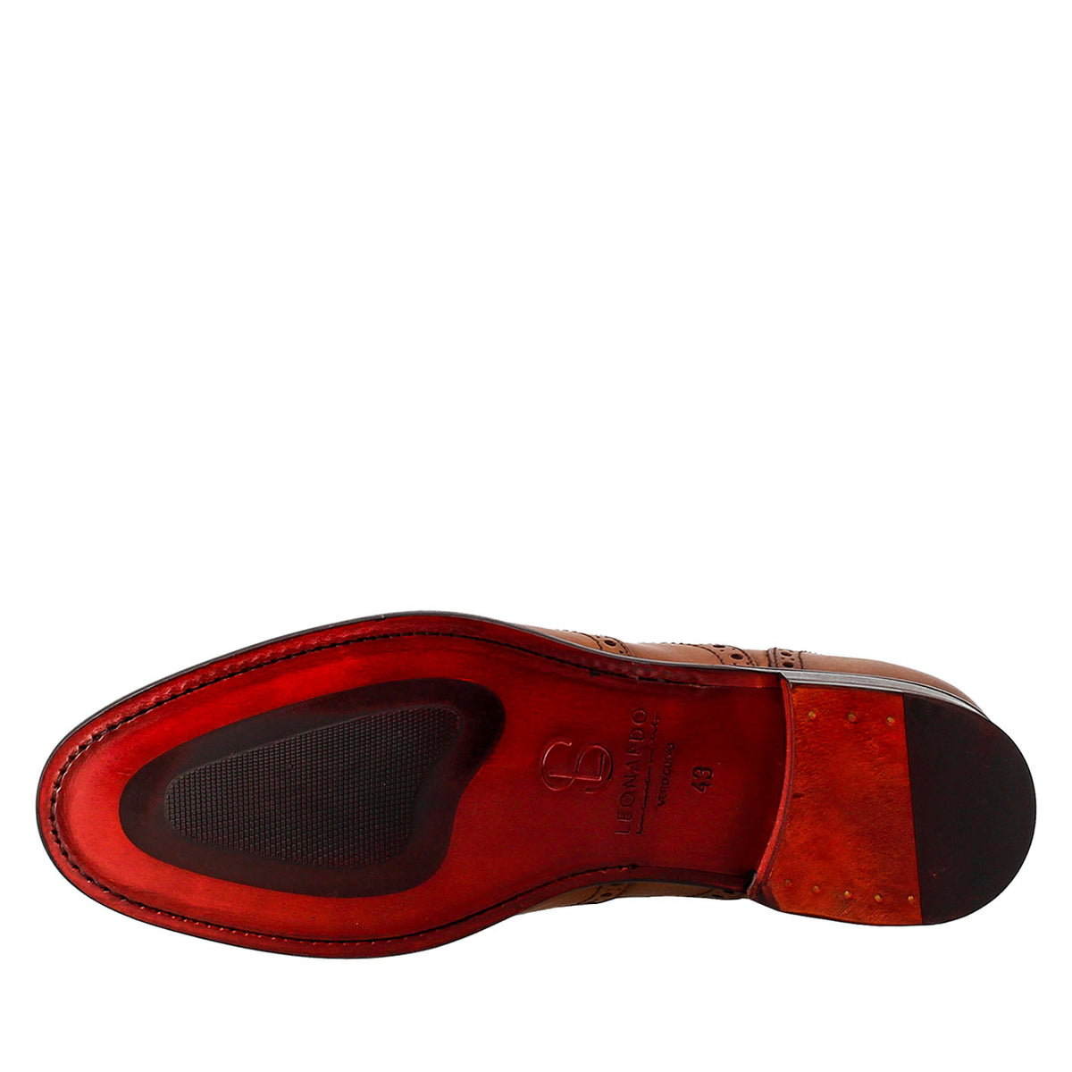 Oxford brogue marrone elegante da uomo in pelle - LeonardoShoes