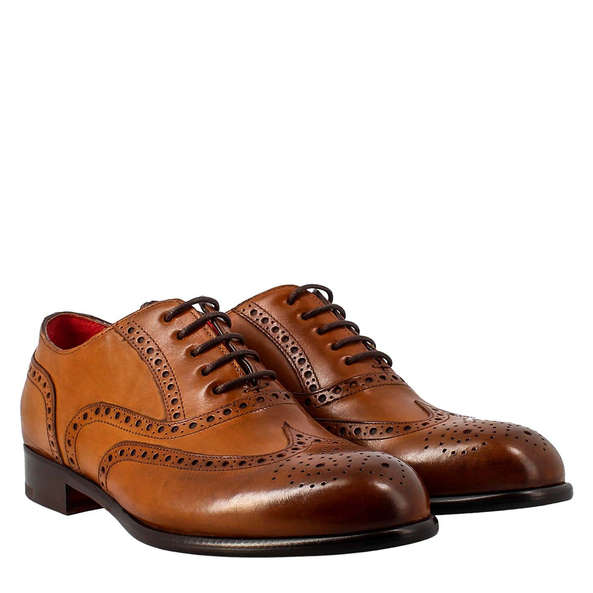 Oxford brogue marrone elegante da uomo in pelle - LeonardoShoes