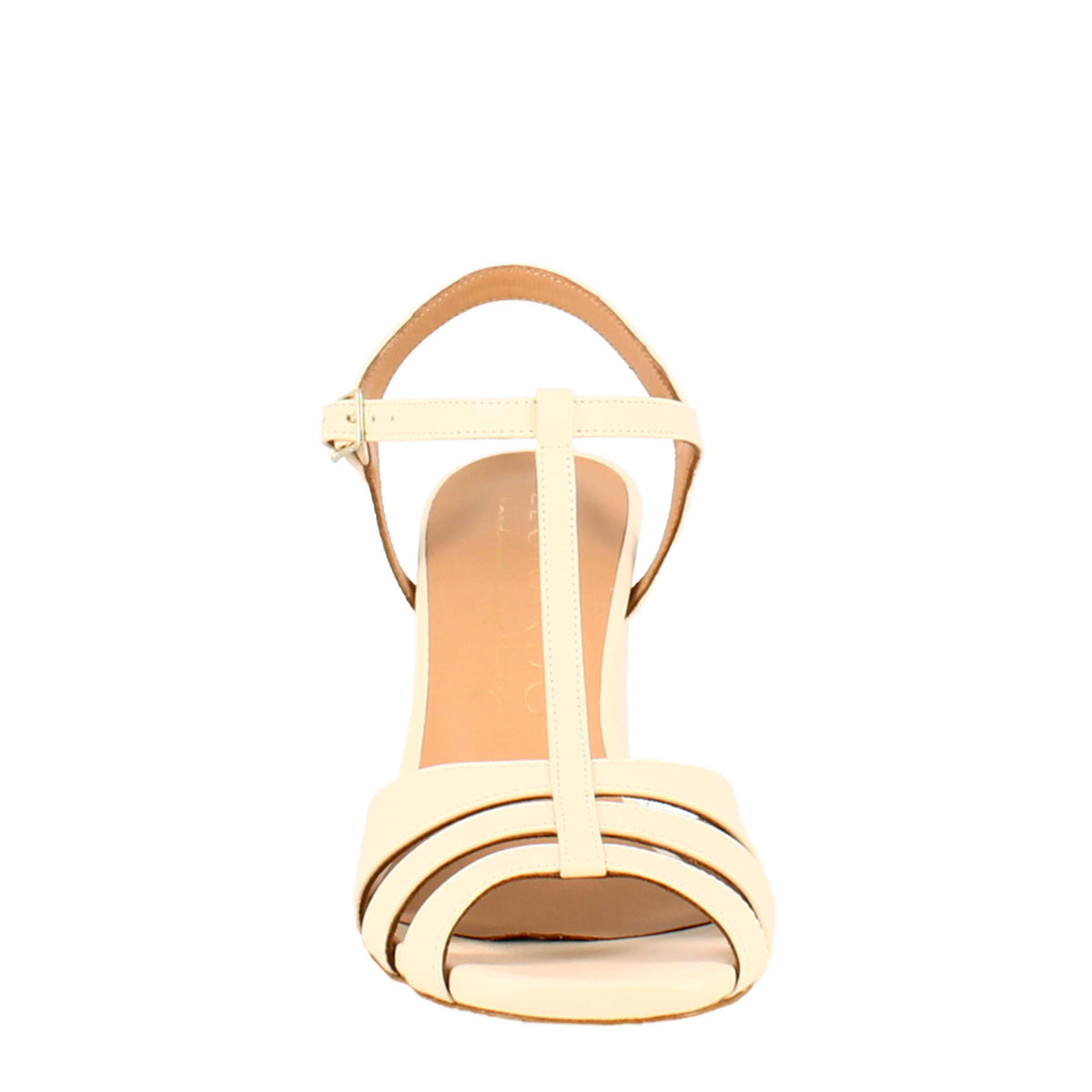 Sandalo a gabbia da donna in pelle colore cipria - LeonardoShoes