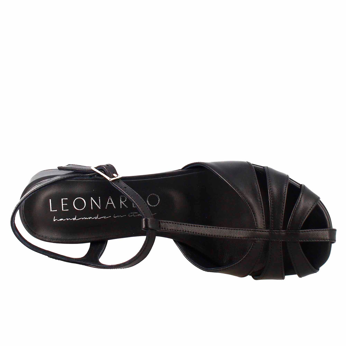 Sandalo da donna colore nero a forma di gabbia - LeonardoShoes