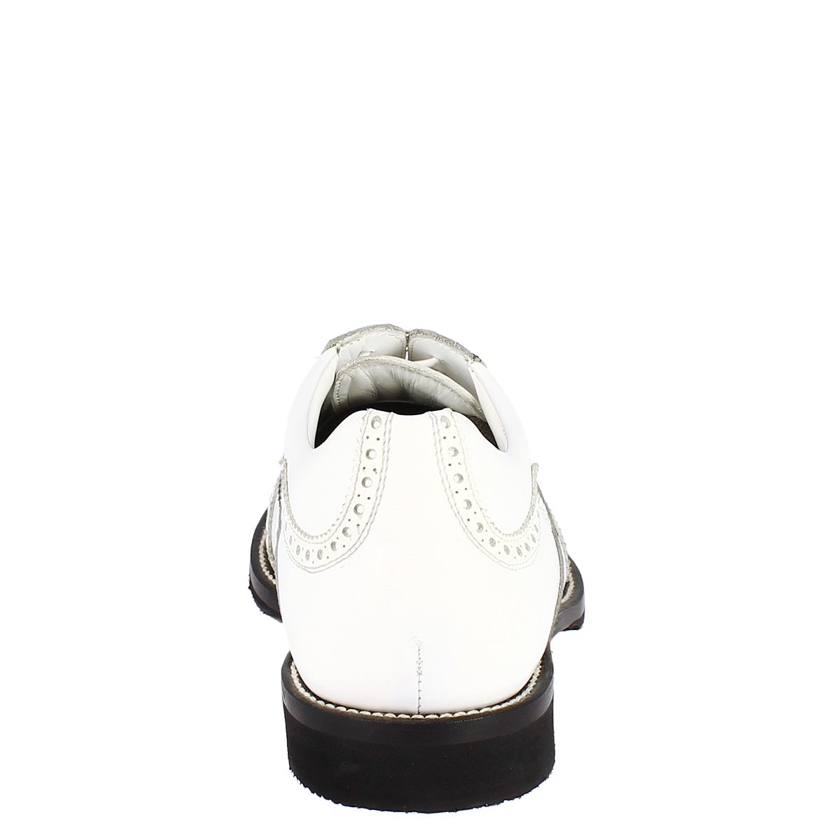 Scarpe golf unisex artigianali in pelle bianco e nero - LeonardoShoes