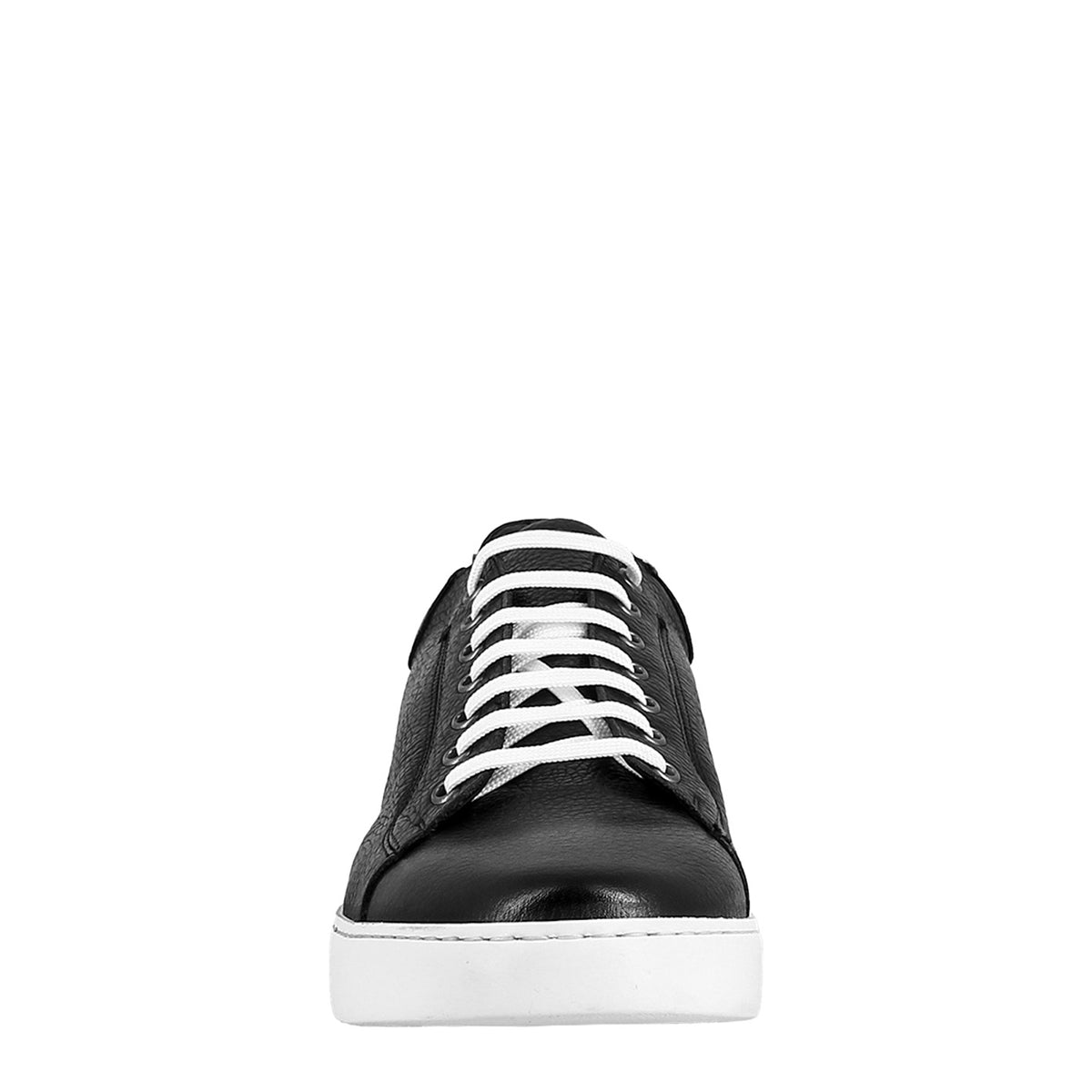 Sneaker colore nero elegante da uomo in pelle liscia - LeonardoShoes