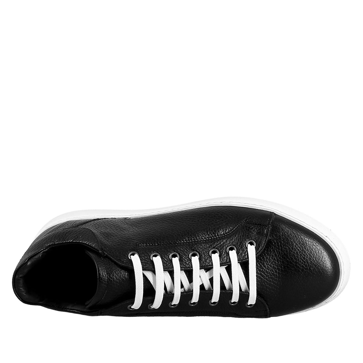 Sneaker colore nero elegante da uomo in pelle liscia - LeonardoShoes