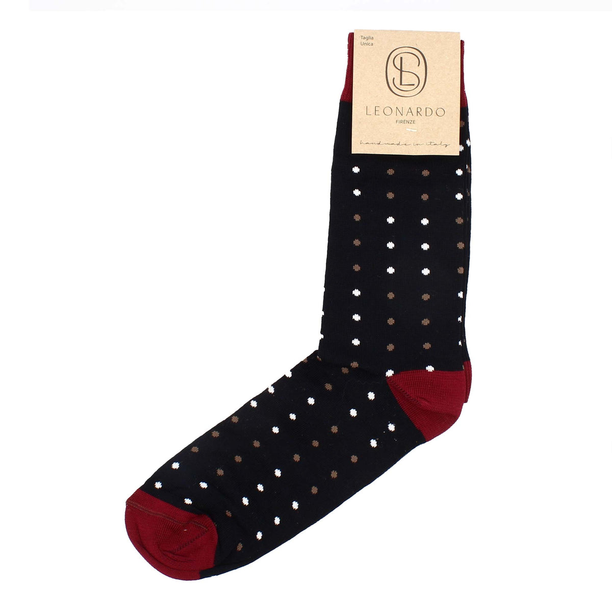 Calzini da uomo in Filo di Scozia blu con disegno pallini - LeonardoShoes