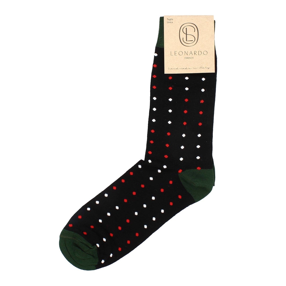 Calzini da uomo in Filo di Scozia nero con disegno pallini - LeonardoShoes