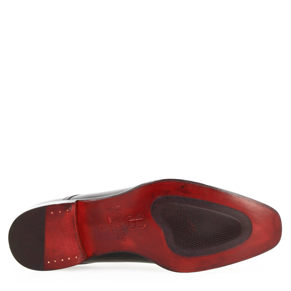 Doppia fibbia Achille da uomo in pelle nera - LeonardoShoes