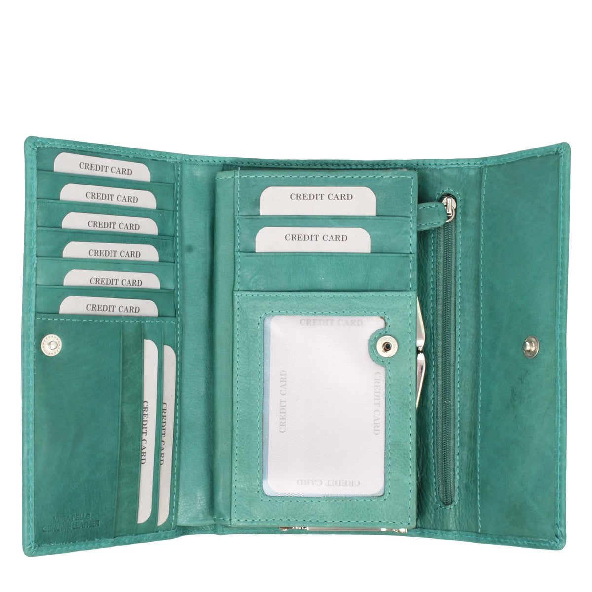 Portafoglio da donna con scomparti per carte di credito monete e banconote in vari colori - LeonardoShoes