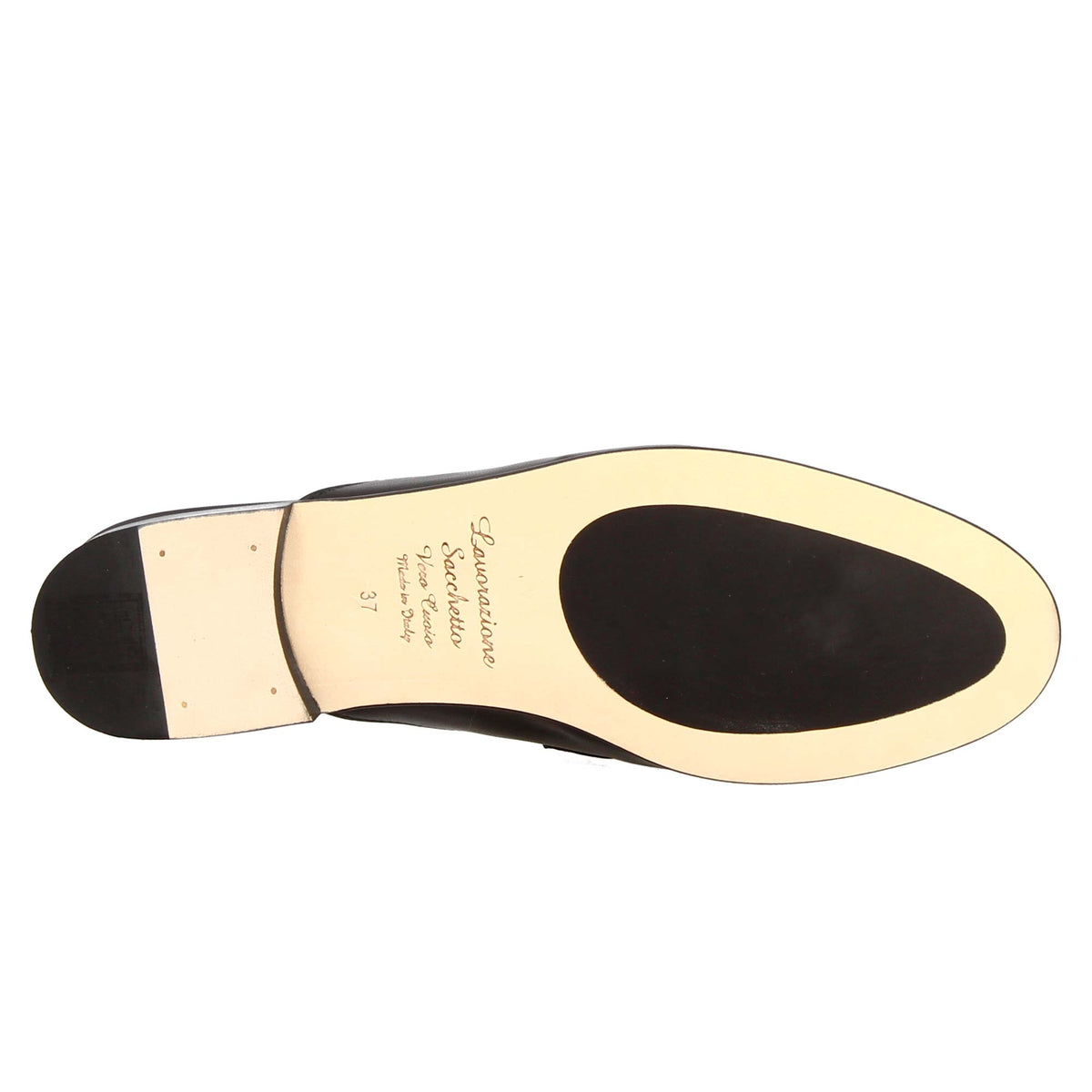 Scarpe mules con morsetto da donna artigianali in pelle color nero - LeonardoShoes