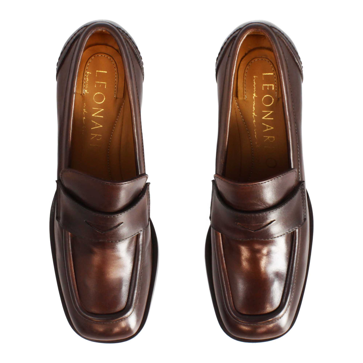 Mocassino elegante da donna in pelle marrone scuro - LeonardoShoes