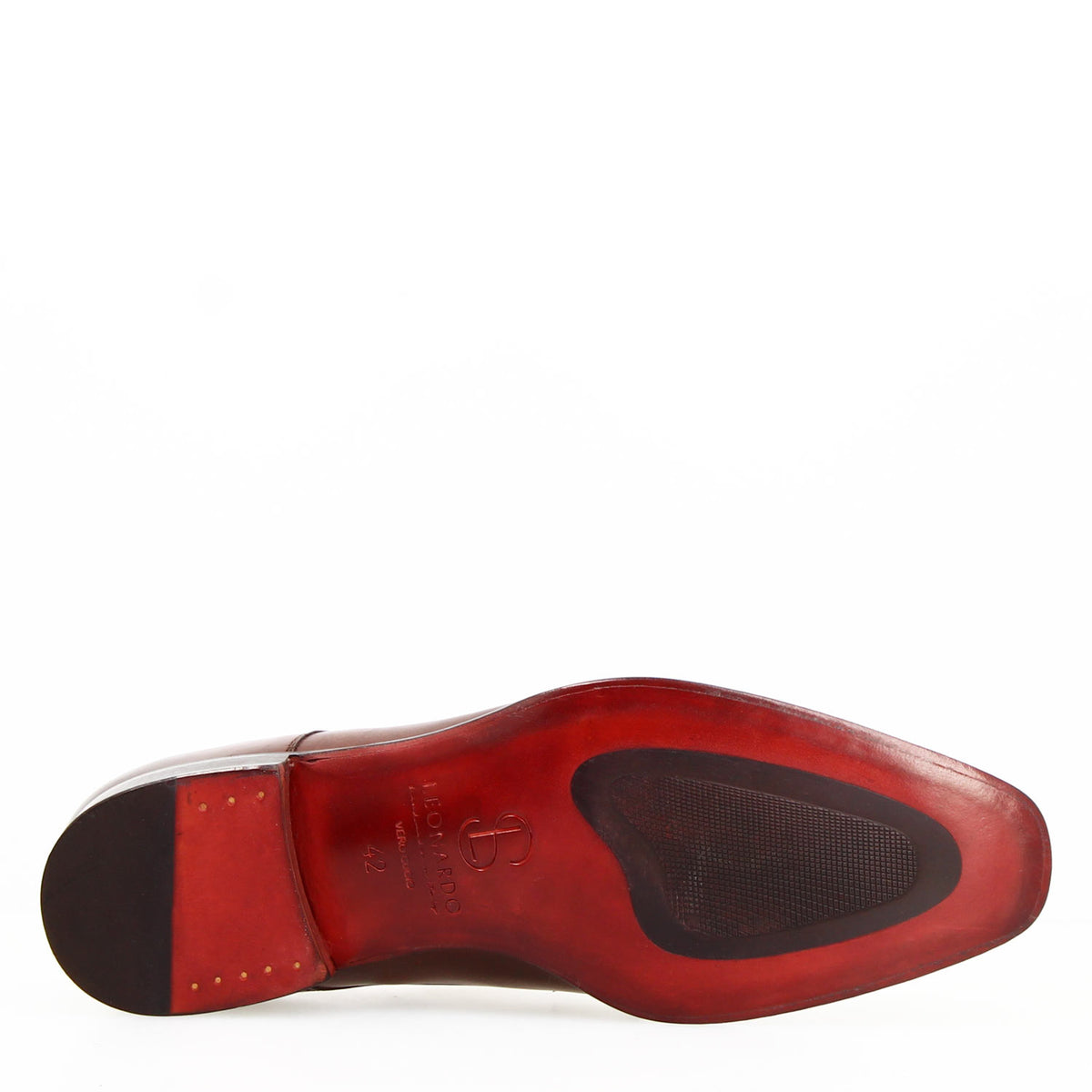 Alfeo marrone derby da uomo artigianale in pelle - LeonardoShoes