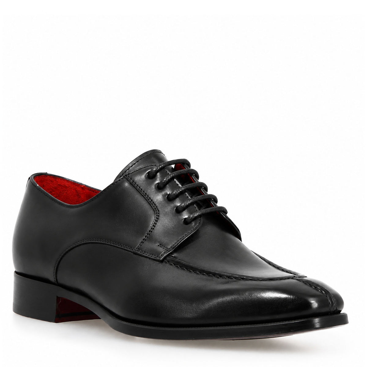 Alfeo nero derby artigianale da uomo in pelle italiana - LeonardoShoes