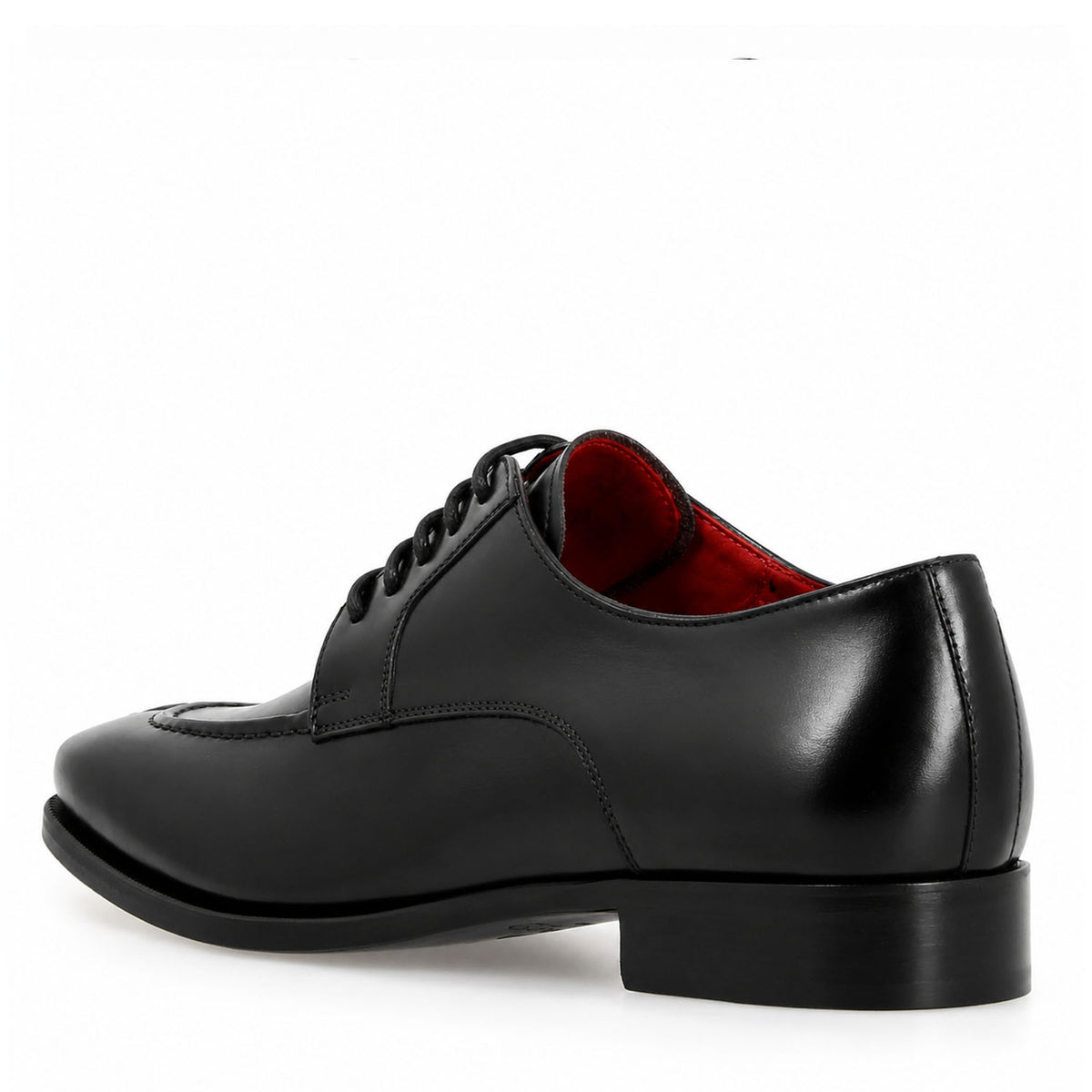 Alfeo nero derby artigianale da uomo in pelle italiana - LeonardoShoes
