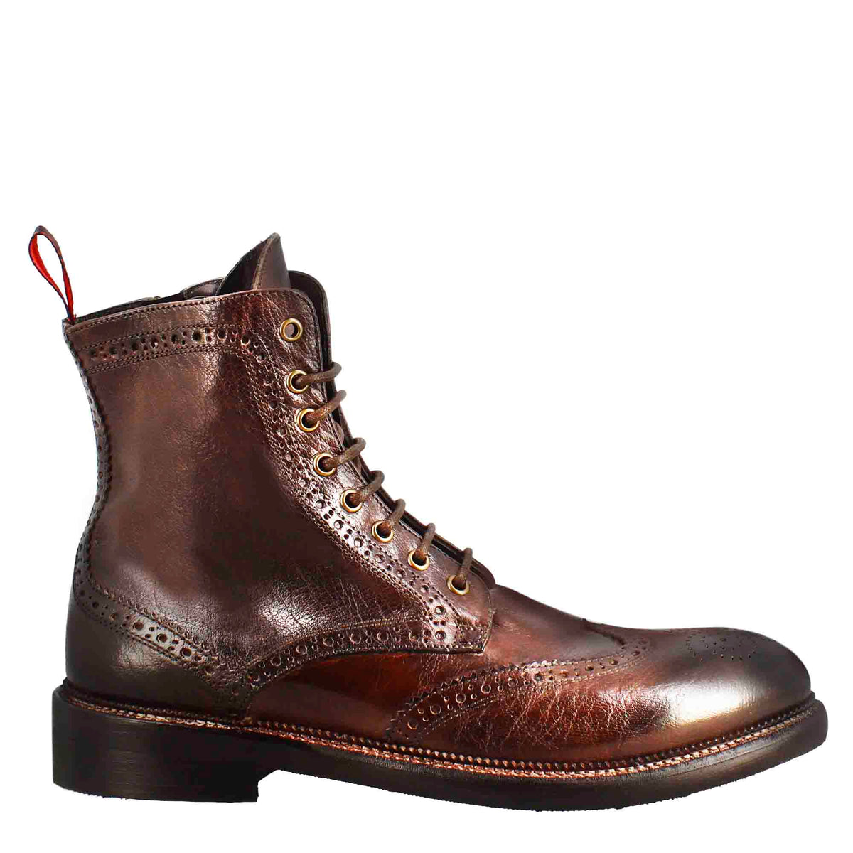 Anfibi candy da uomo in pelle lavata colore bronzato - LeonardoShoes