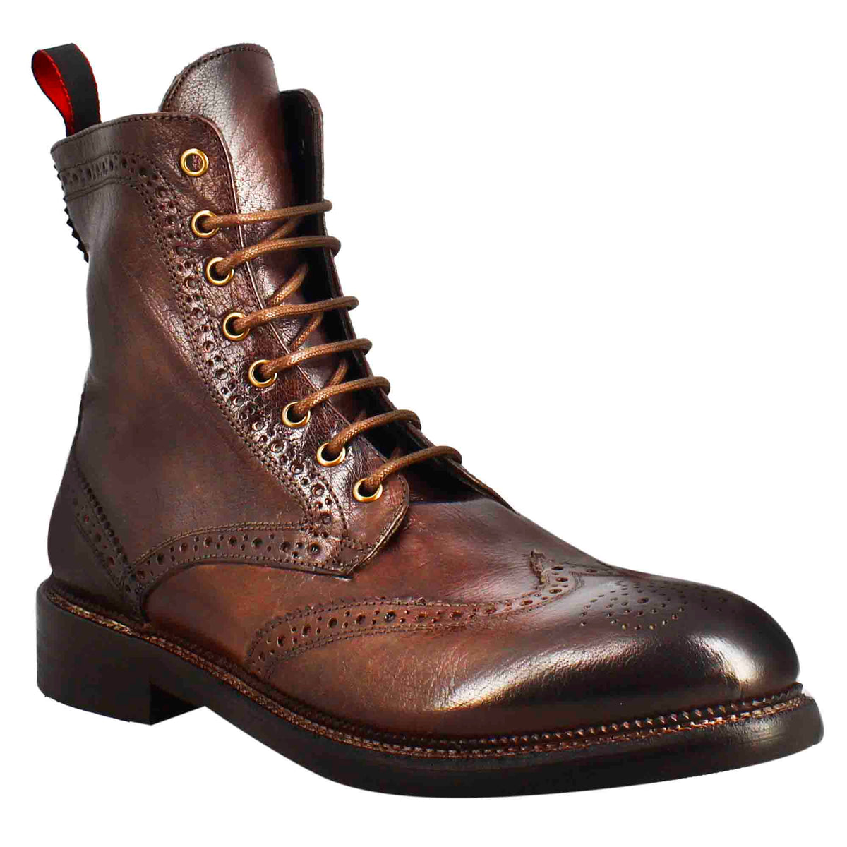 Anfibi candy da uomo in pelle lavata colore bronzato - LeonardoShoes